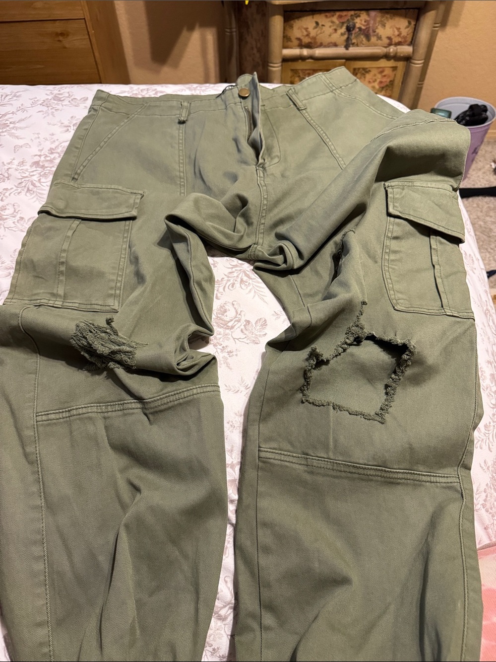 Fashion Nova Olive Utility Cargo Pants